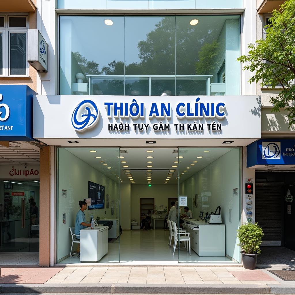 Mặt tiền Phòng khám Thiên Ân tại 114 Lê Thánh Tôn, TP. Tuy Hòa, T. Phú Yên với biển hiệu rõ ràng