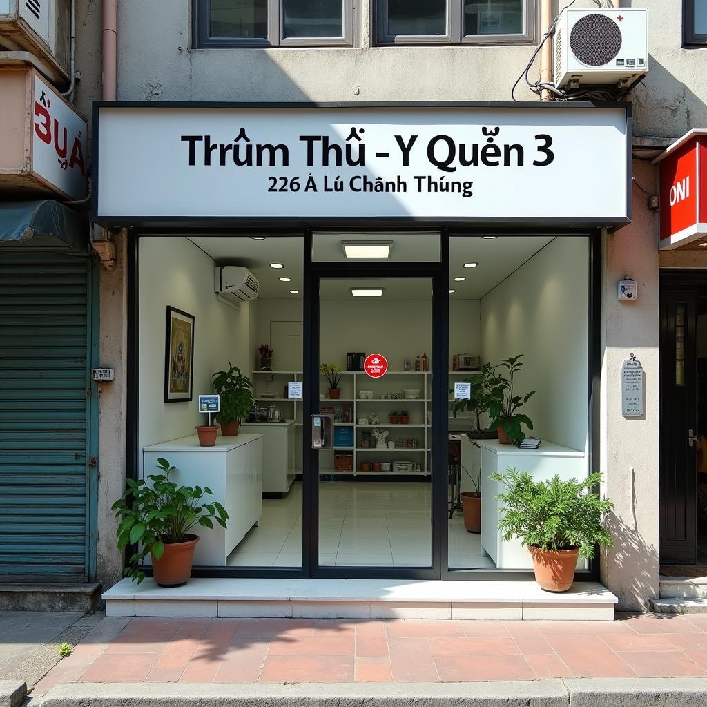 Mặt tiền Trạm Thú Y quận 3 tại 226A Lý Chính Thắng với biển hiệu rõ ràng và cửa ra vào sạch sẽ.