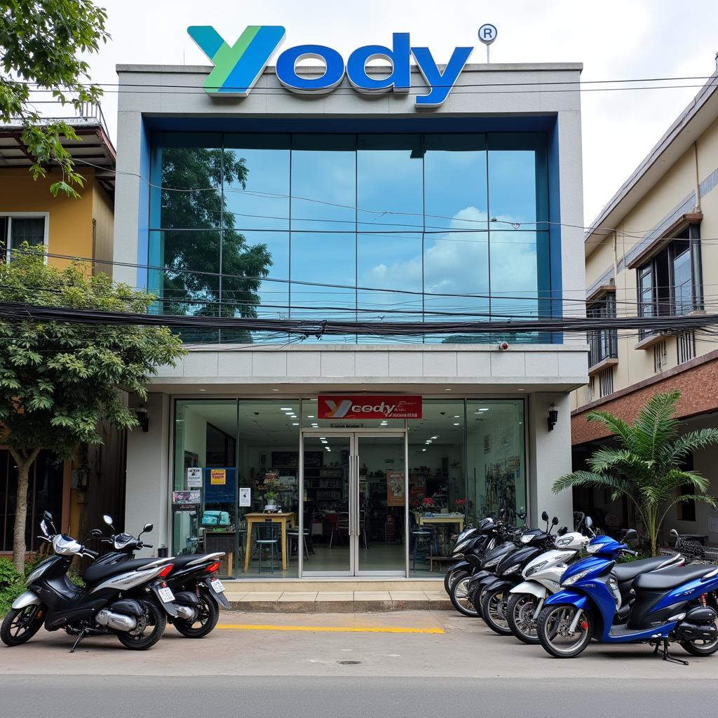 Hình ảnh mặt tiền cửa hàng Yody tại Thôn Giắt, Minh Sơn, Triệu Sơn dễ tìm.