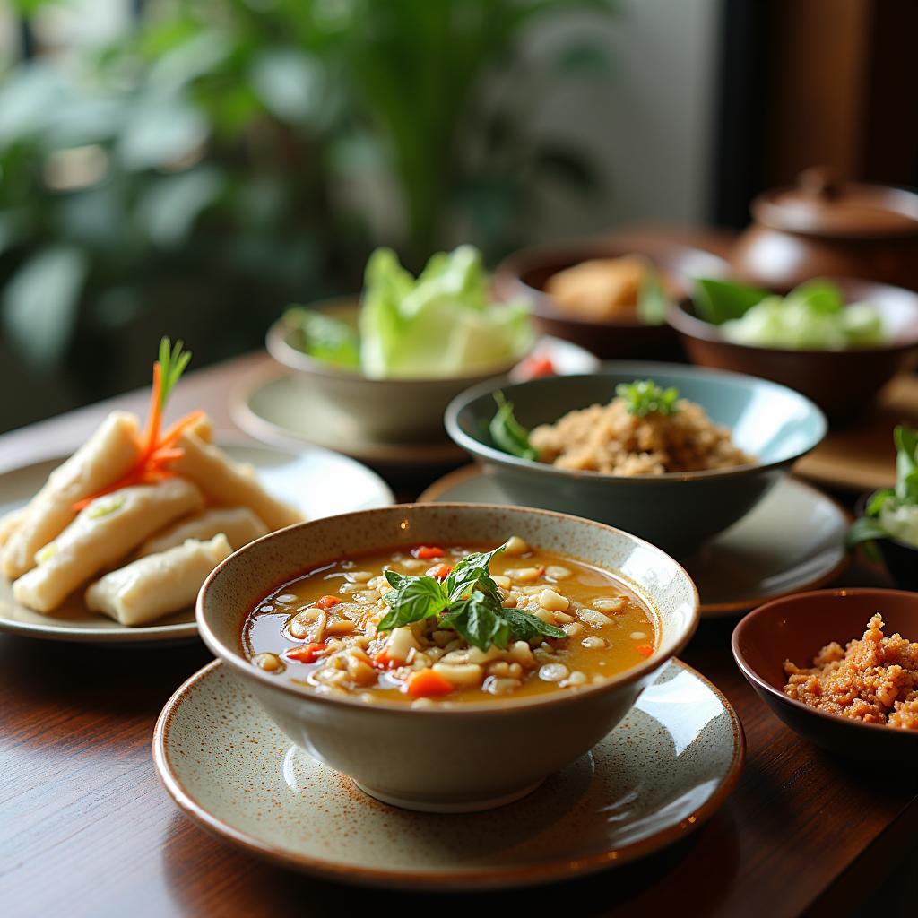 Các món ăn chay ngon miệng, thanh đạm tại Nhà hàng chay Sen Quận 1.