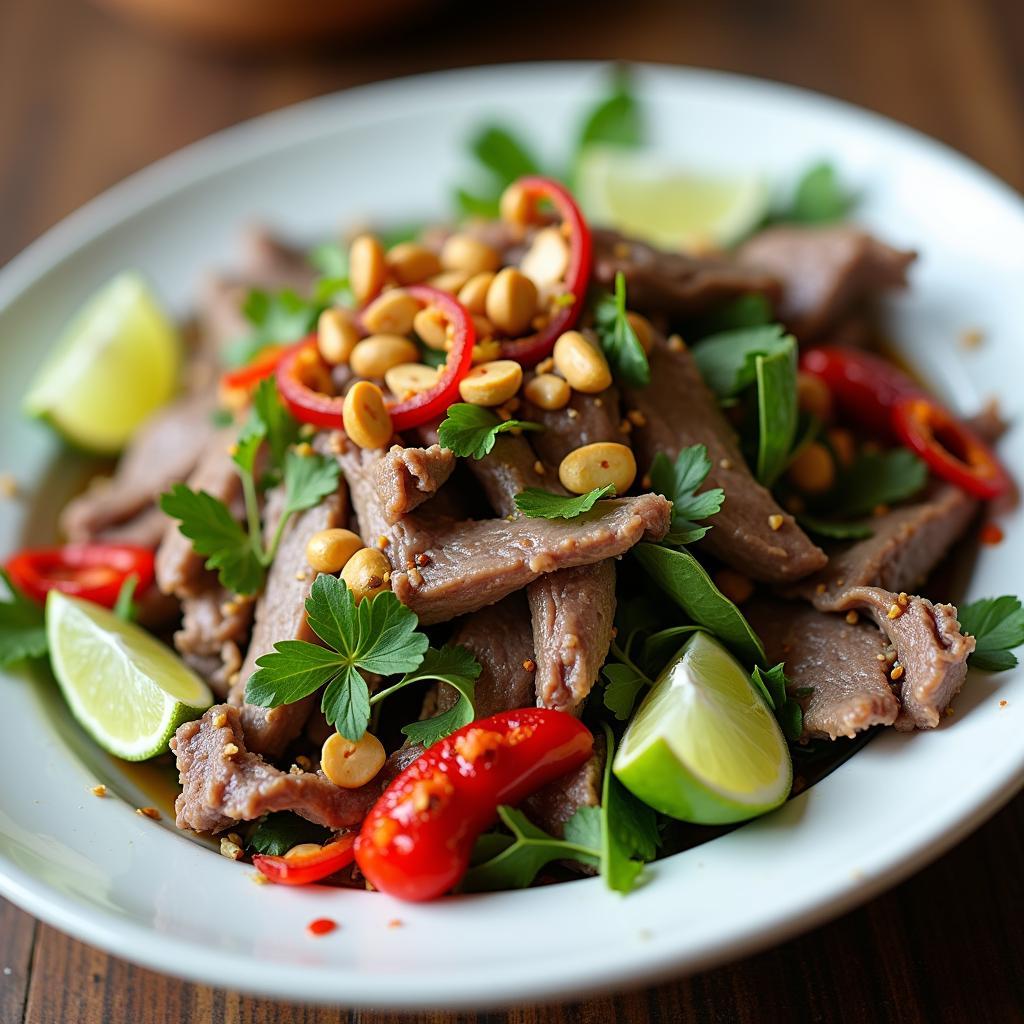 Món dê tái chanh tươi ngon, hấp dẫn tại Lẩu Dê Cây Bàng Điện Biên Phủ Bình Thạnh