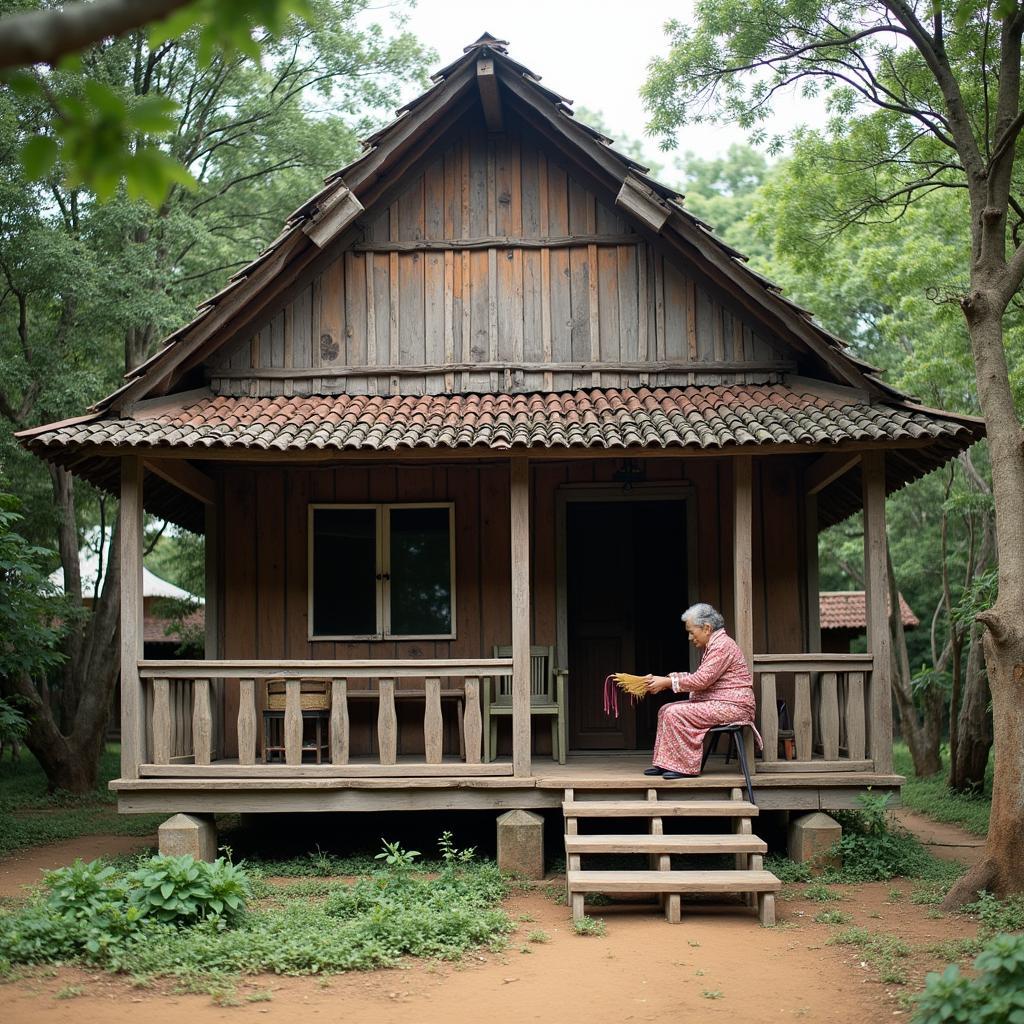 Ngôi nhà sàn truyền thống của người dân tộc thiểu số tại xã Lam Vỹ, Thái Nguyên, thể hiện nét văn hóa địa phương độc đáo.