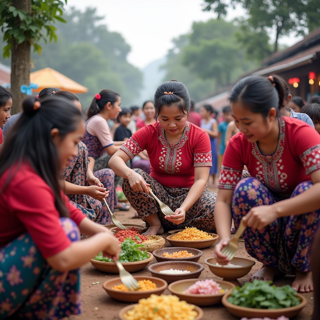 Người dân Xã Hợp Lý Phú Thọ tham gia lễ hội hoặc hoạt động văn hóa cộng đồng