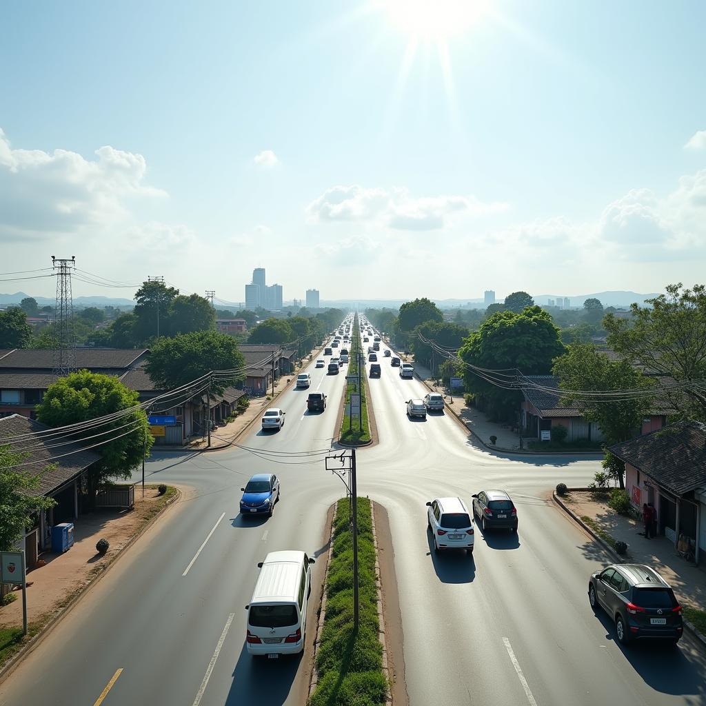 Hình ảnh Ngã Tư Điện Ngọc, TX Điện Bàn, Quảng Nam hiển thị giao thông và khung cảnh xung quanh