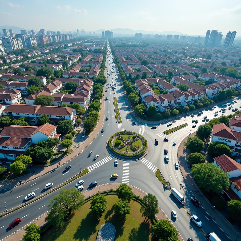 Ngã tư Sở Sao Bình Dương tấp nập xe cộ, trục giao thông huyết mạch Quốc lộ 13