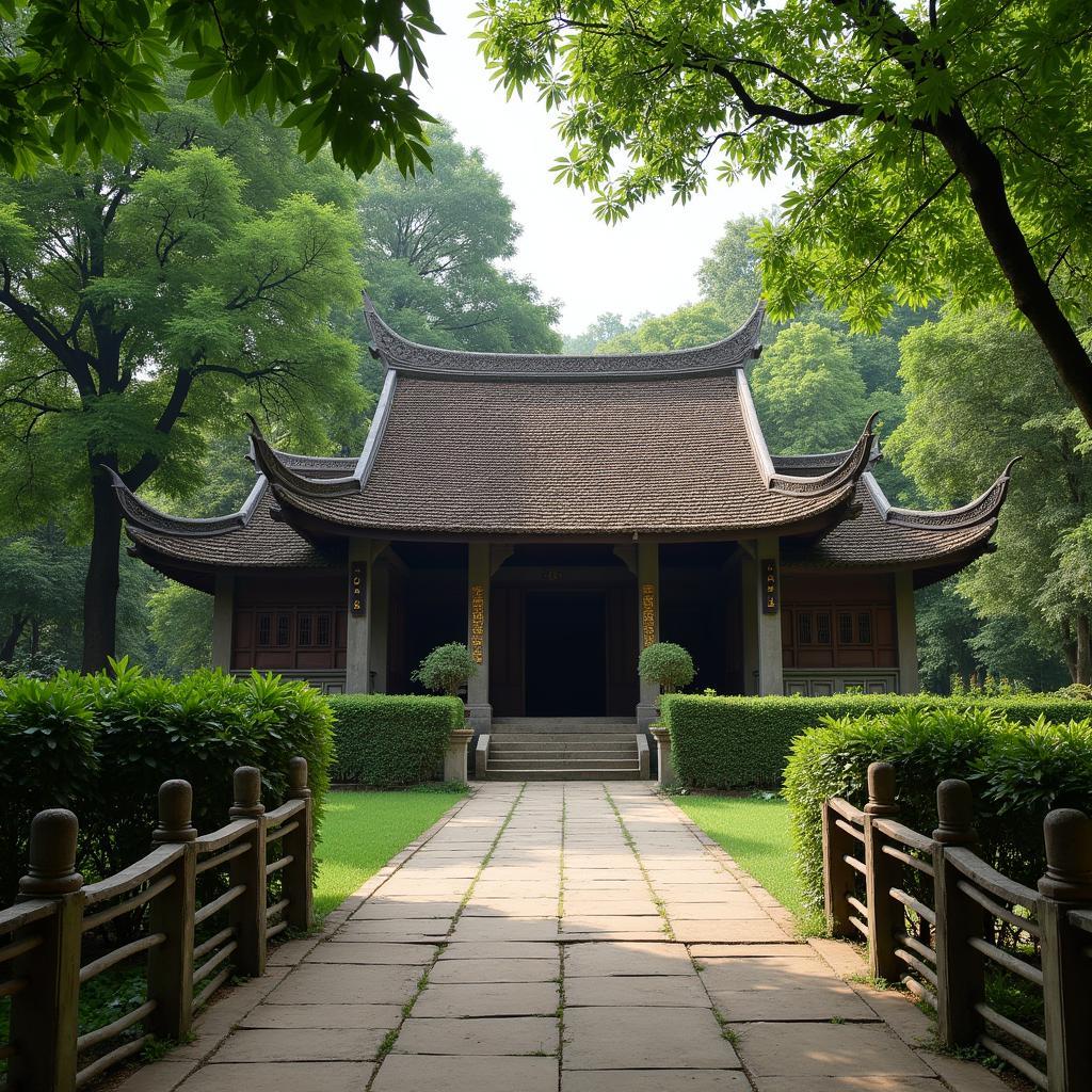 Ngôi chùa làng cổ kính, yên tĩnh giữa không gian xanh mát tại Xã Hồng Sơn, Mỹ Đức.