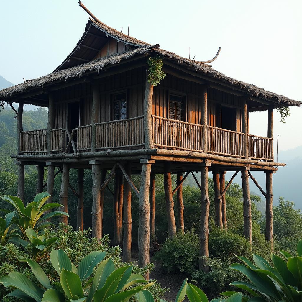 Kiến trúc nhà sàn truyền thống độc đáo của đồng bào dân tộc Mường tại xã Kim Bôi, tỉnh Phú Thọ, thể hiện nét văn hóa đặc sắc.