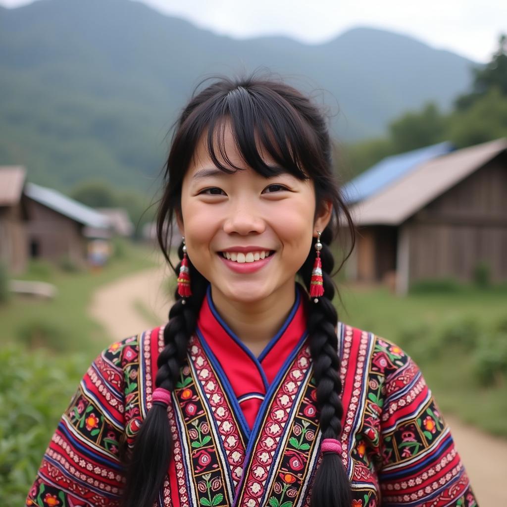 Nguoi dan toc o Xa Phuc Khanh tinh Lao Cai voi trang phuc truyen thong