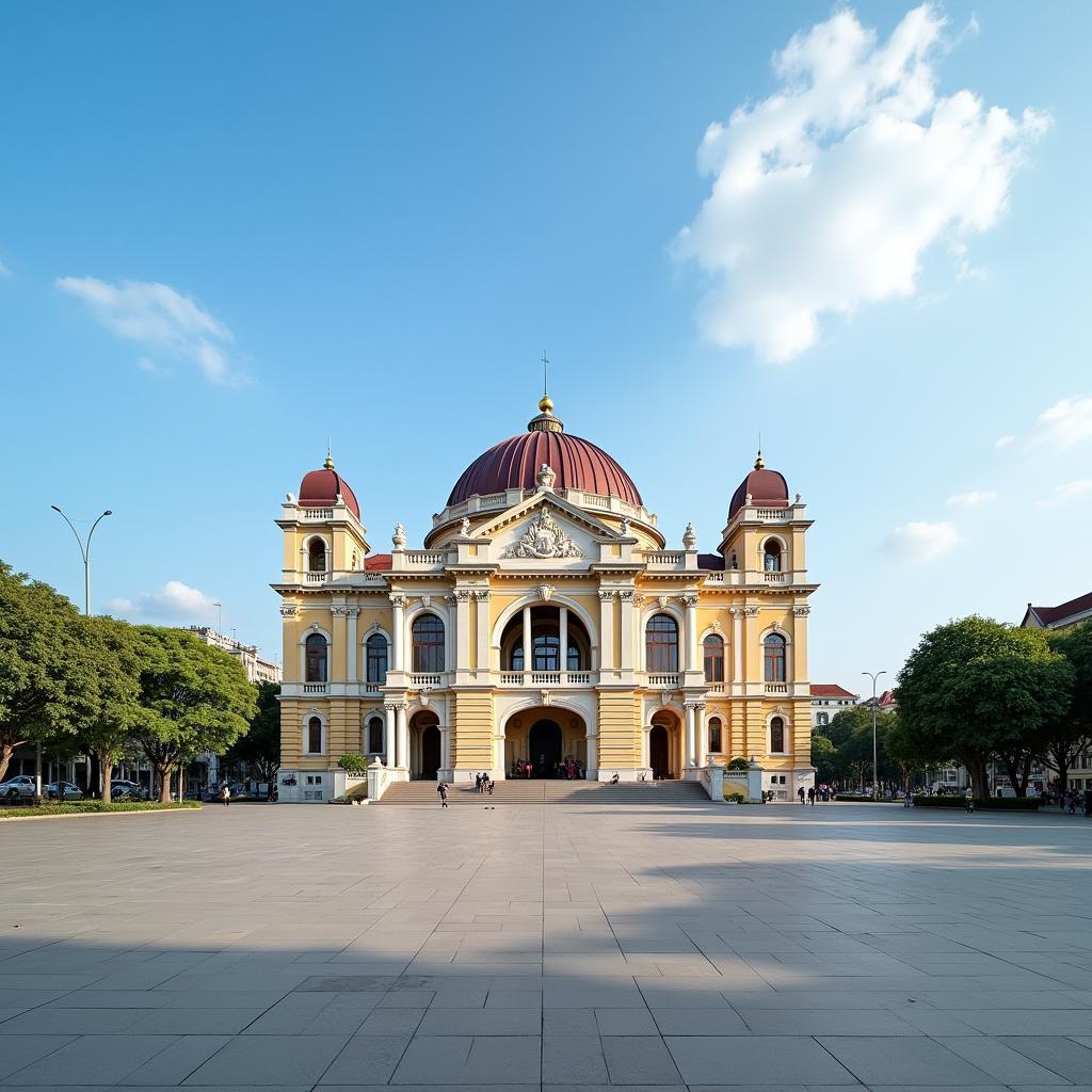 Hình ảnh Nhà hát Lớn Hà Nội, một địa điểm văn hóa nổi tiếng nằm gần địa chỉ 19 Lê Thánh Tông, Hoàn Kiếm.