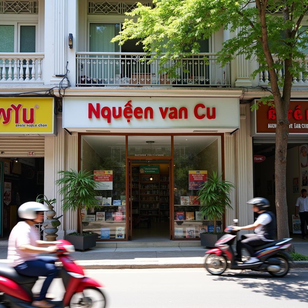 Ngoại cảnh Nhà sách Nguyễn Văn Cừ trên đường Võ Văn Ngân, Thủ Đức.