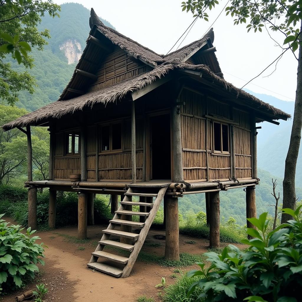 Cận cảnh kiến trúc độc đáo của một nếp nhà sàn truyền thống người Mường ở Xuân Đài