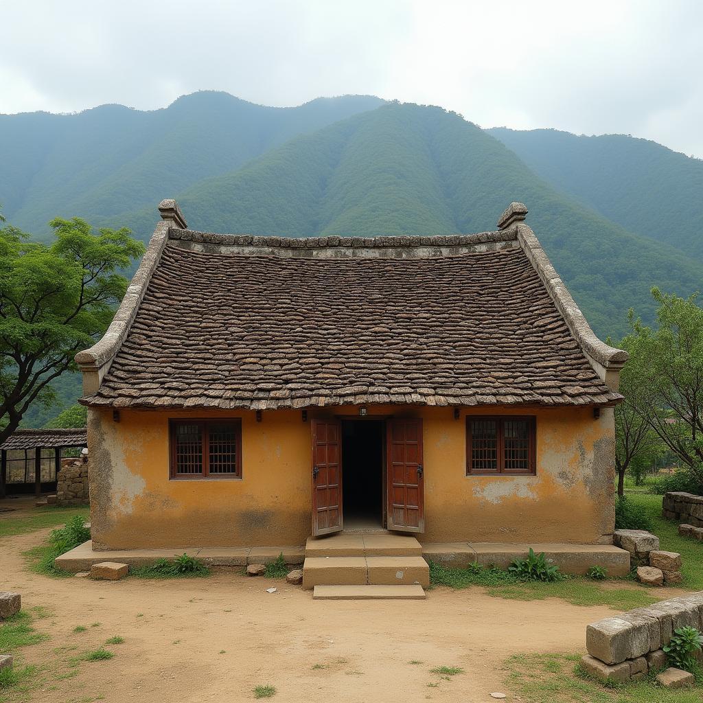 Hinh anh ngoi nha trinh tuong truyen thong cua nguoi dan toc o xa Can Ty