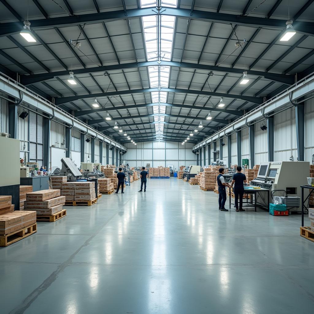 Một góc nhà xưởng hiện đại bên trong KCN Lê Minh Xuân 3, thể hiện quy mô và tiềm năng phát triển công nghiệp.