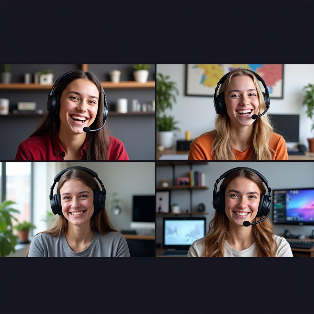 Một nhóm bạn quen qua Twitch đang giao tiếp vui vẻ qua Discord, cho thấy tầm quan trọng của việc duy trì kết nối ngoài nền tảng streaming.