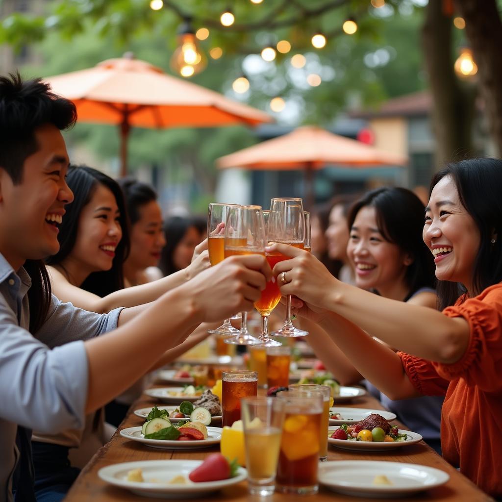 Niềm vui vỡ òa của nhóm bạn thân trong khoảnh khắc hội ngộ sau nhiều năm xa cách, một stt xúc động khi bạn cũ gặp lại.