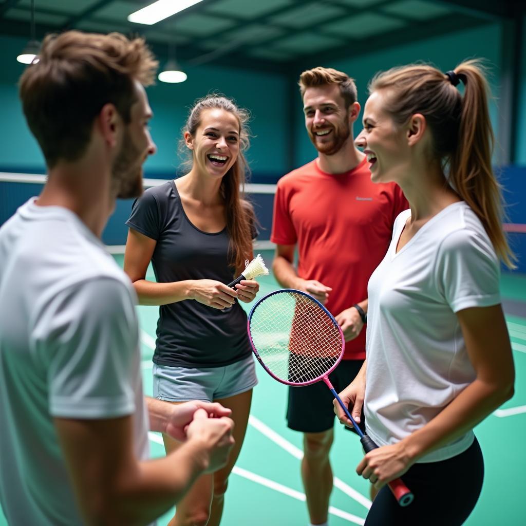 Xây dựng friendships qua lớp cầu lông mẫu nơi mọi người cùng nhau chia sẻ niềm đam mê và khoảnh khắc vui vẻ trên sân.