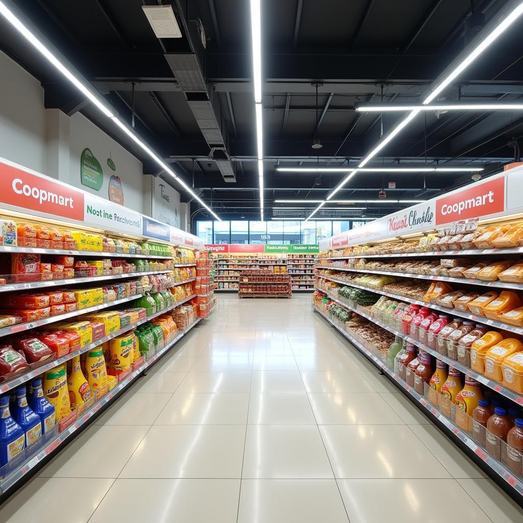 Nội thất Coopmart Trường Chinh siêu thị hiện đại quầy kệ hàng hóa đa dạng