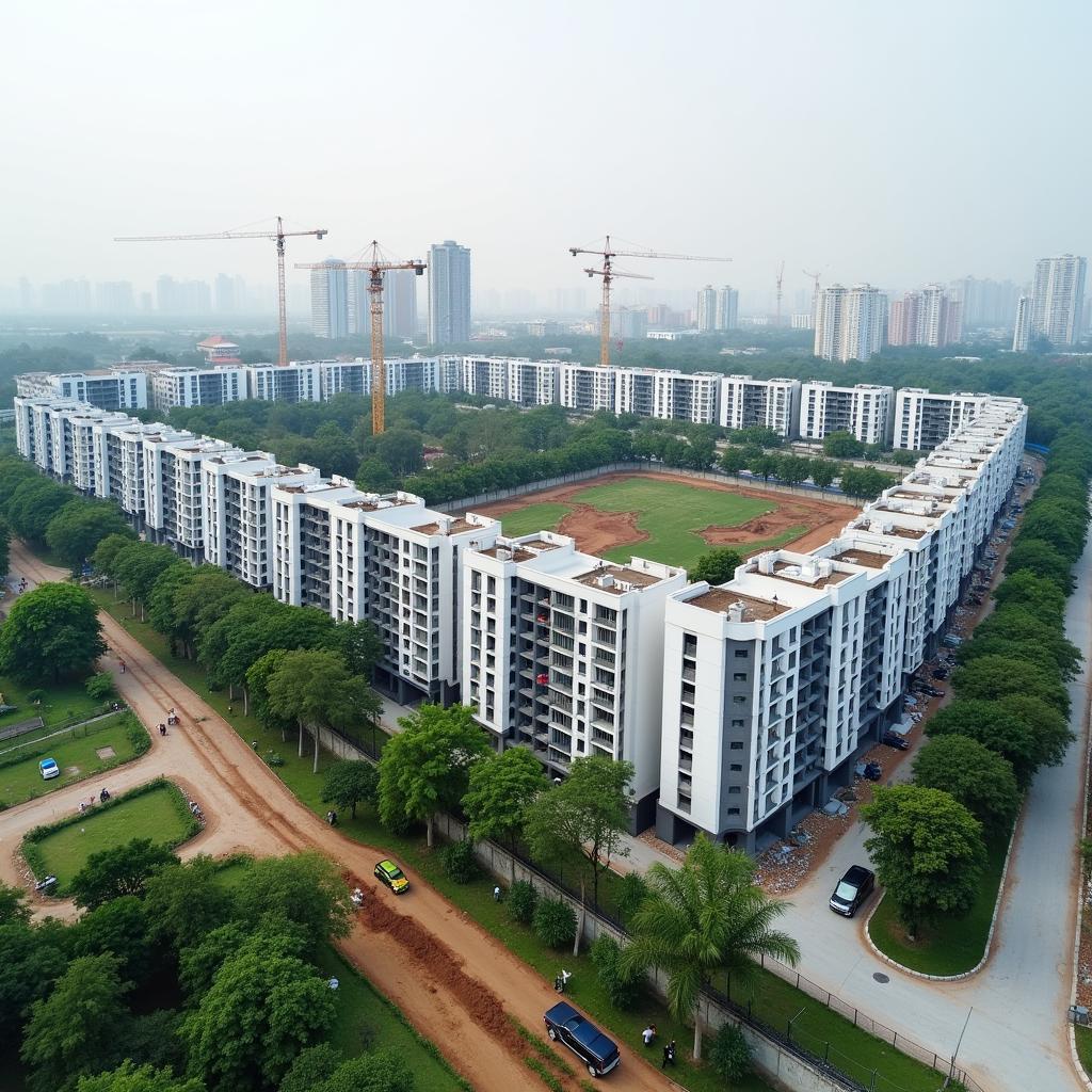 Quang cảnh mot khu do thi moi dang phat trien o Yen Nghia Ha Dong