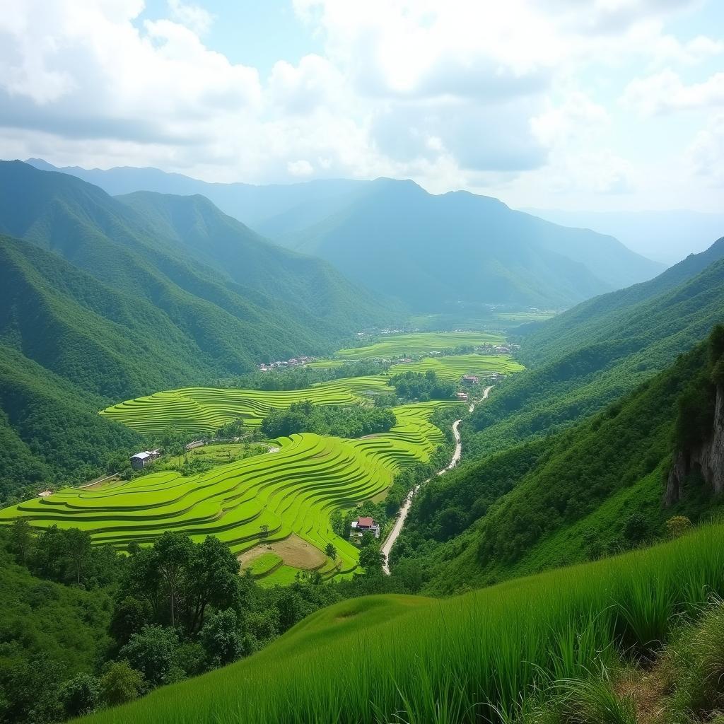 Ngắm nhìn vẻ đẹp hoang sơ của núi rừng và ruộng bậc thang tại Xã Trung Thịnh, Tuyên Quang.