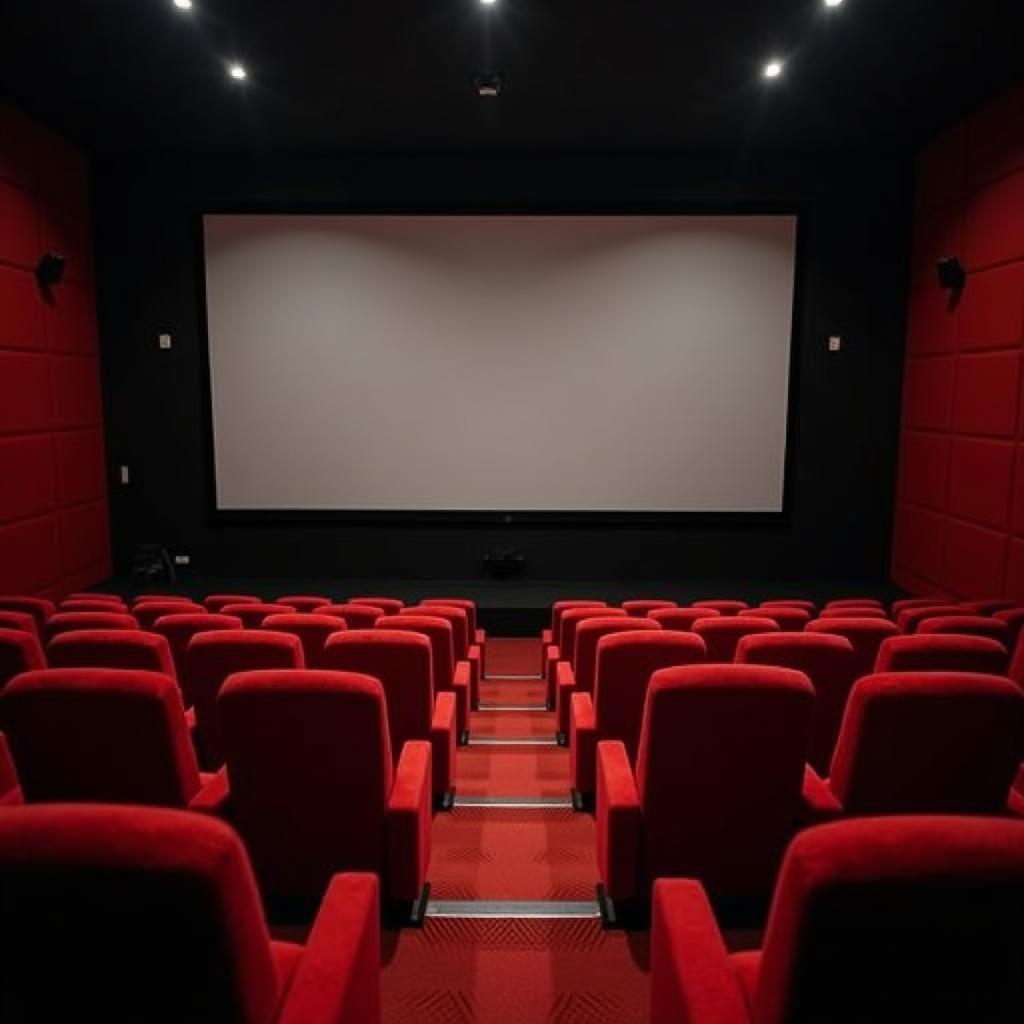 Bên trong phòng chiếu phim hiện đại với ghế ngồi êm ái tại Rạp BHD Star Vincom Lê Văn Việt.