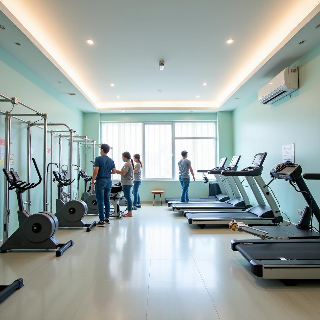 Bên trong không gian phòng khám CK PHCN Ngọc Đức tại TP. HCM với các trang thiết bị vật lý trị liệu tân tiến.