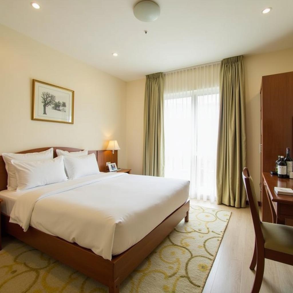 Bên trong một phòng nghỉ tại Cattleya Hotel Đà Lạt với tiện nghi cơ bản.