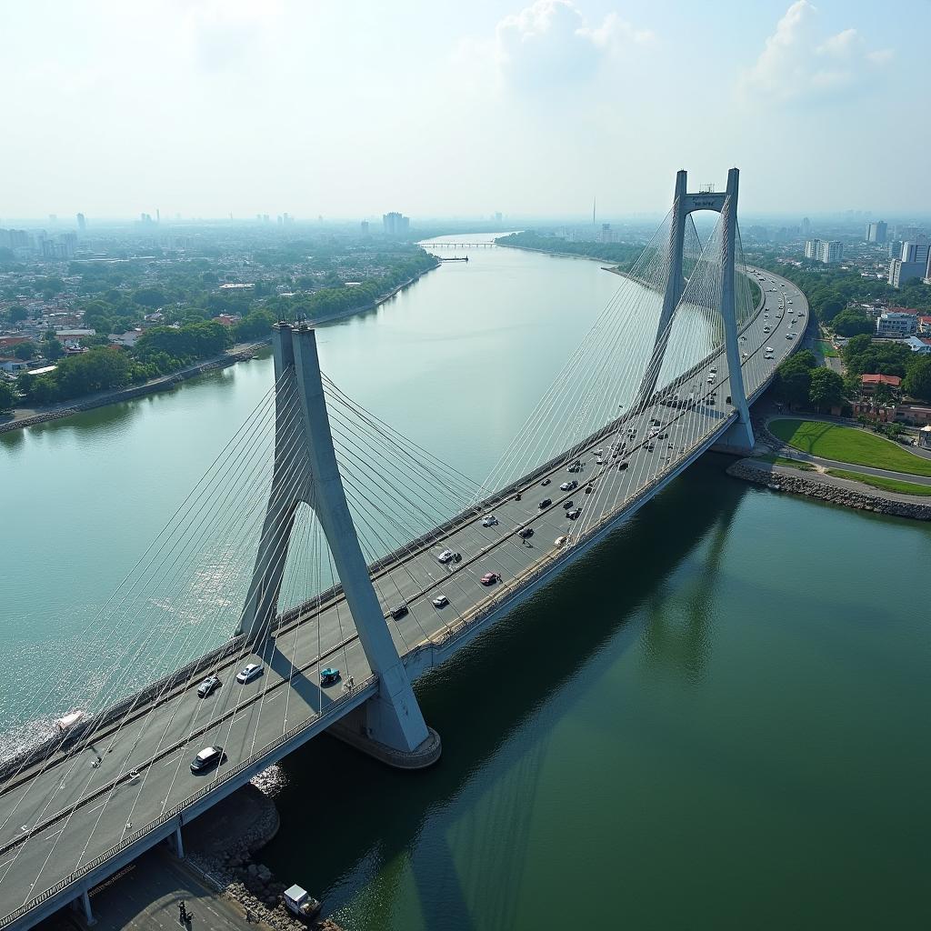 Cầu Phú Định bắc qua sông Bến Nghé, kết nối Phường Phú Định, Quận 8 và Bình Chánh.