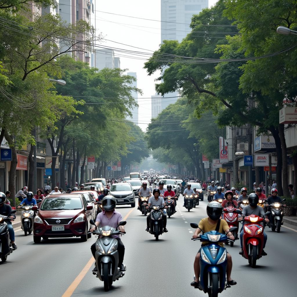 Tuyến đường sầm uất tại Phường Thạnh Mỹ Tây, Bình Thạnh với giao thông đông đúc giờ cao điểm