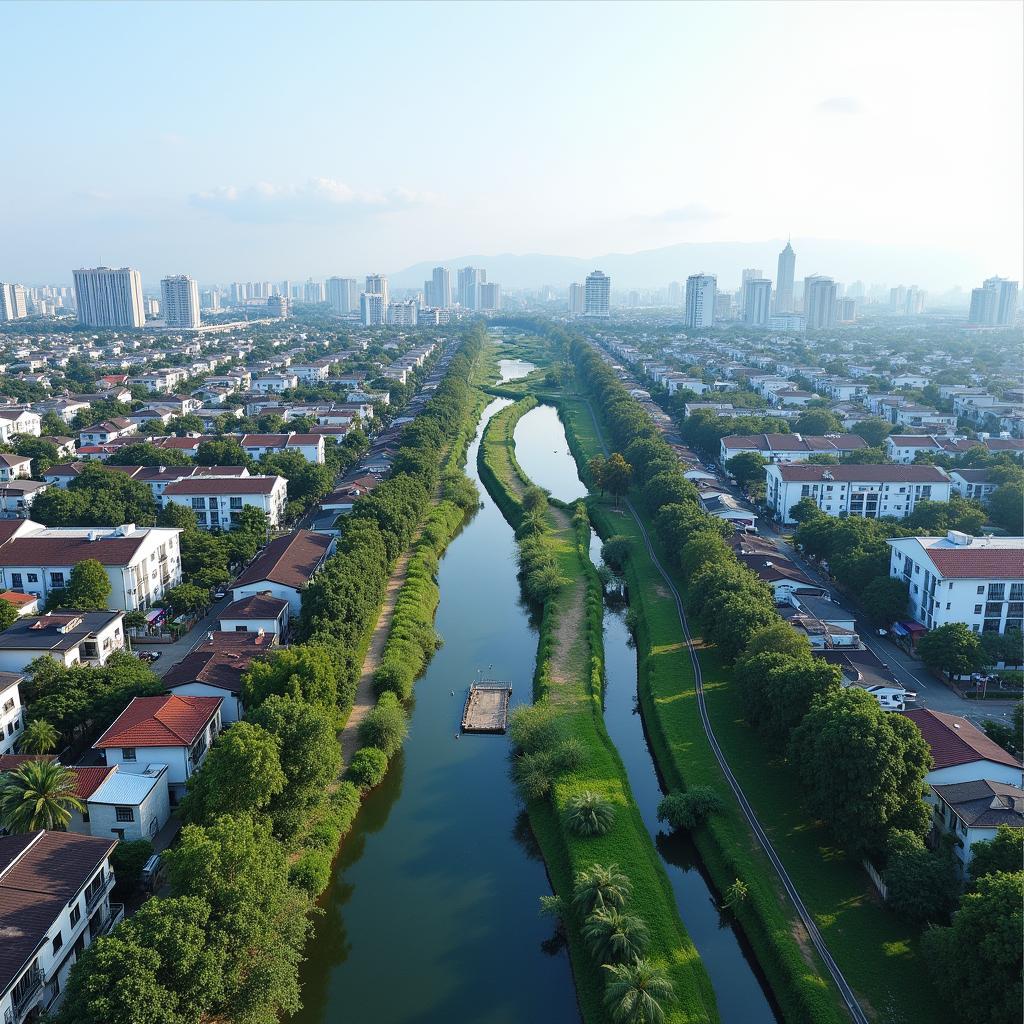 Toàn cảnh Phường Vĩnh Yên Thành phố Việt Trì Phú Thọ với các khu dân cư và đường phố chính
