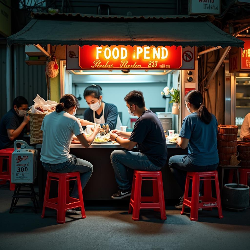Một quán ăn bình dân với các món đặc trưng của Hà Nội trong Ngõ 203 Hoàng Quốc Việt, Cầu Giấy.