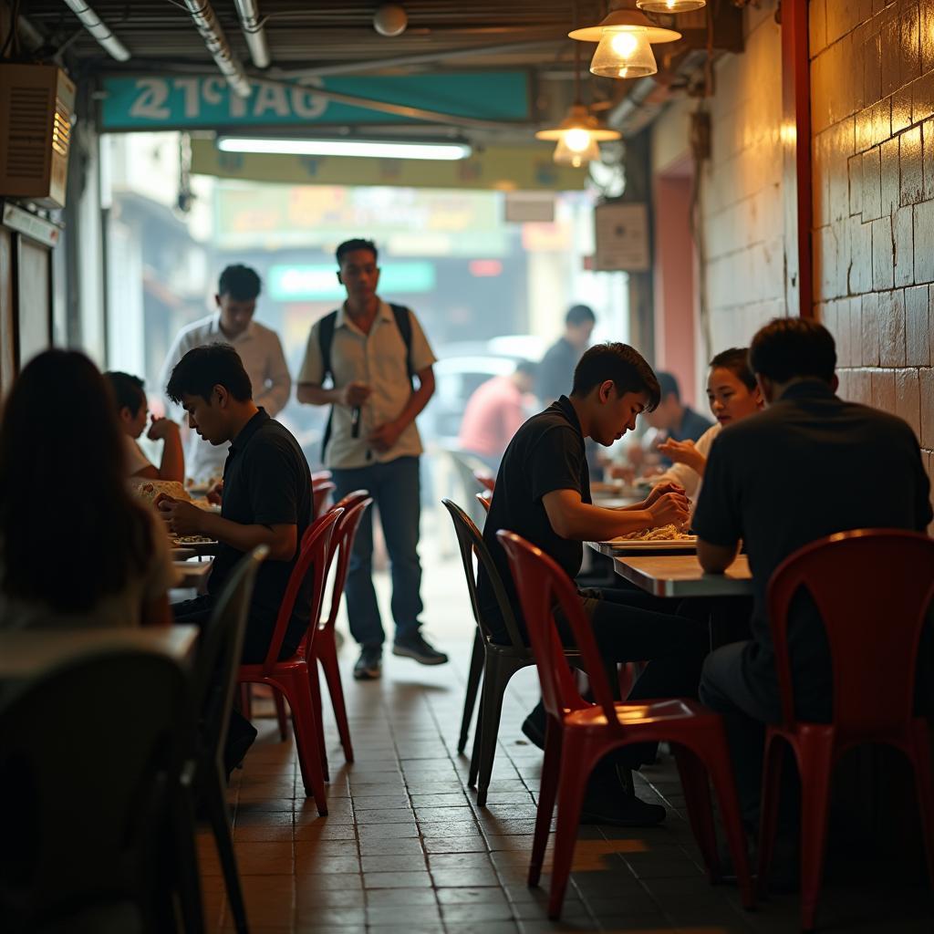 Không gian bình dân và gần gũi tại quán Bò né Lê Hồng, 489/29-20 Huỳnh Văn Bánh, Q. Phú Nhuận