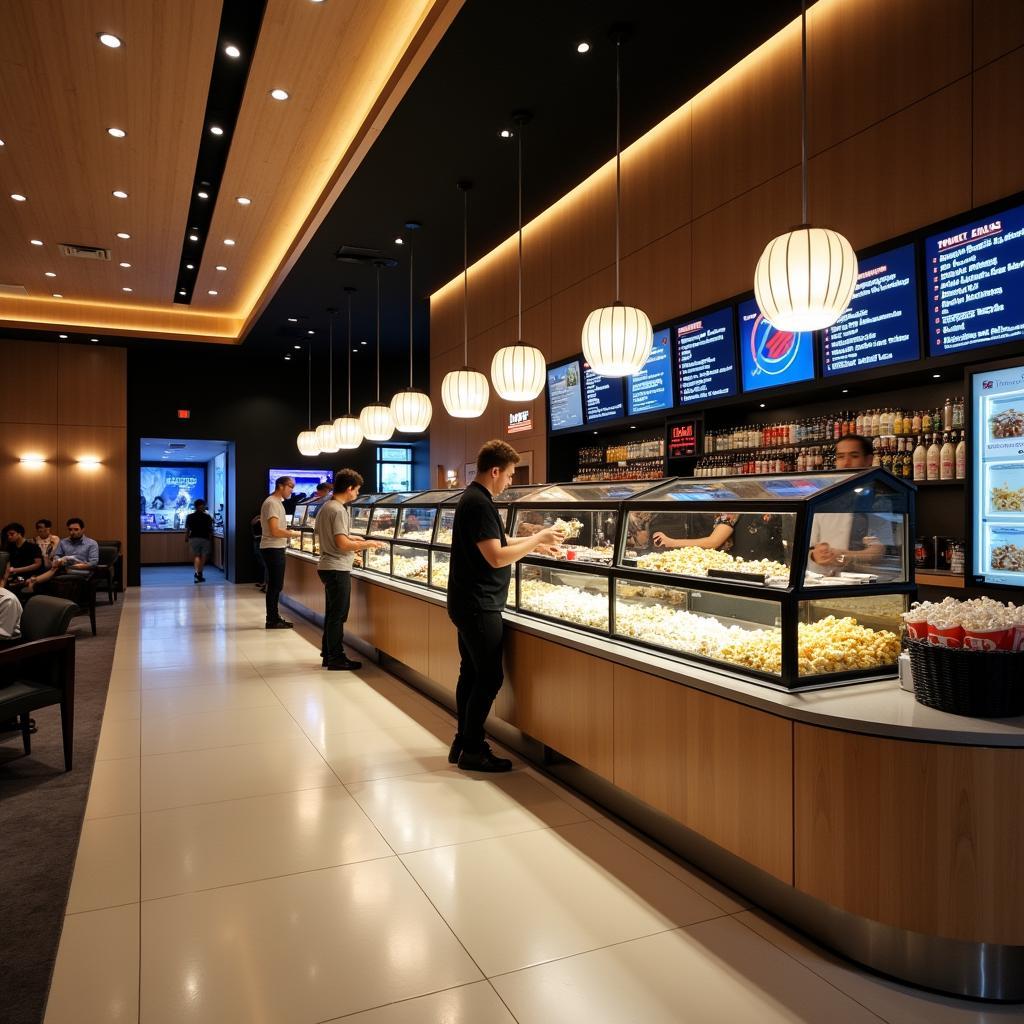 Quầy bắp nước và khu vực chờ tiện nghi tại rạp CGV Pearl Plaza.