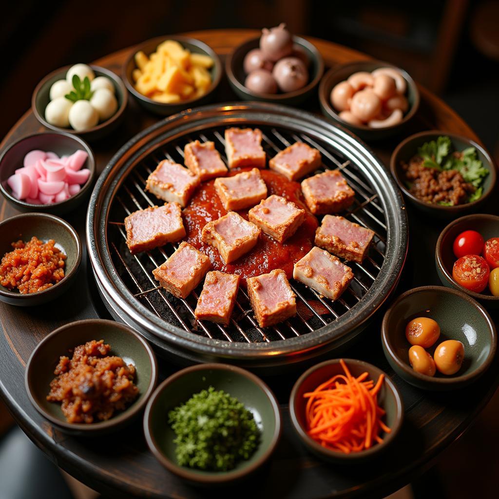 Cận cảnh set đồ nướng tươi ngon hấp dẫn tại Lẩu nướng Chú Hiu, 85 Cánh Nông, P. Quang Trung, TP. Hải Dương