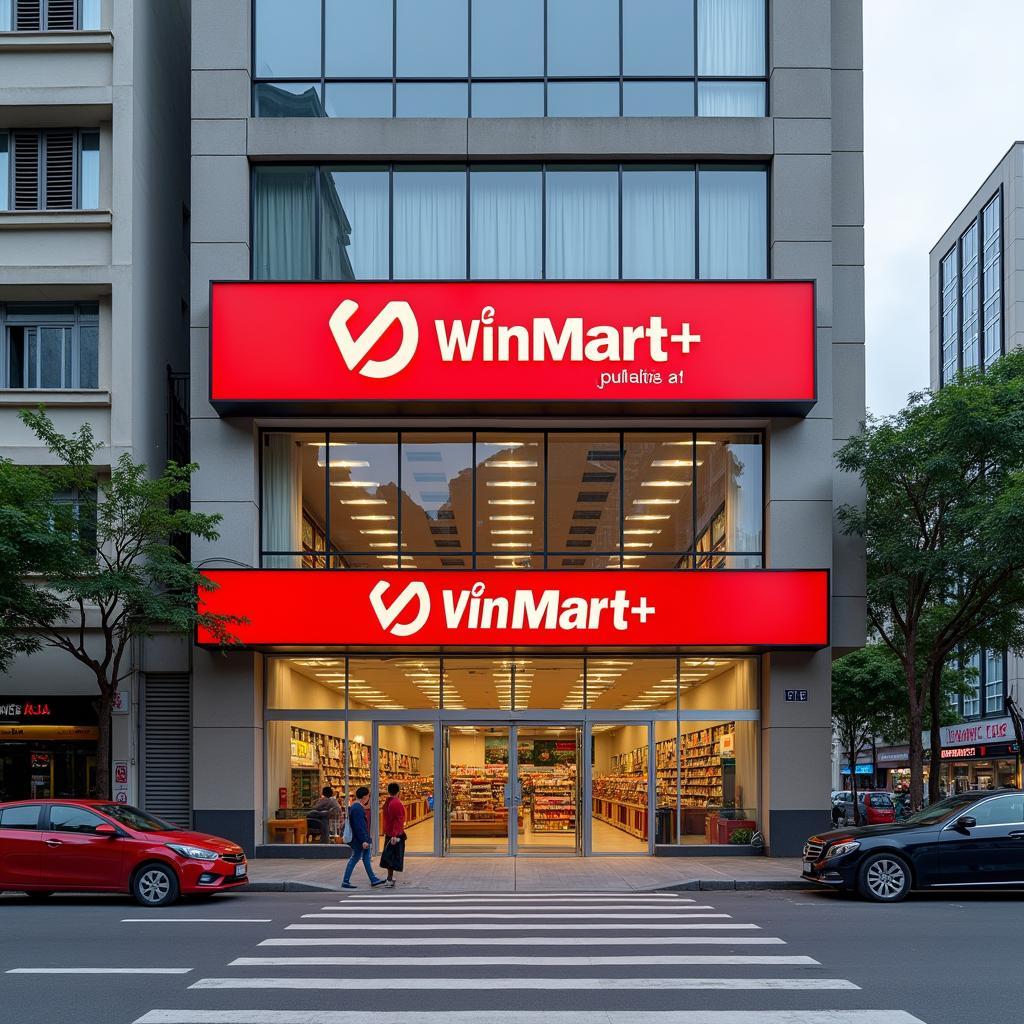 Hình ảnh mặt tiền siêu thị VinMart tại 942 Tạ Quang Bửu, Quận 8, với biển hiệu đặc trưng.