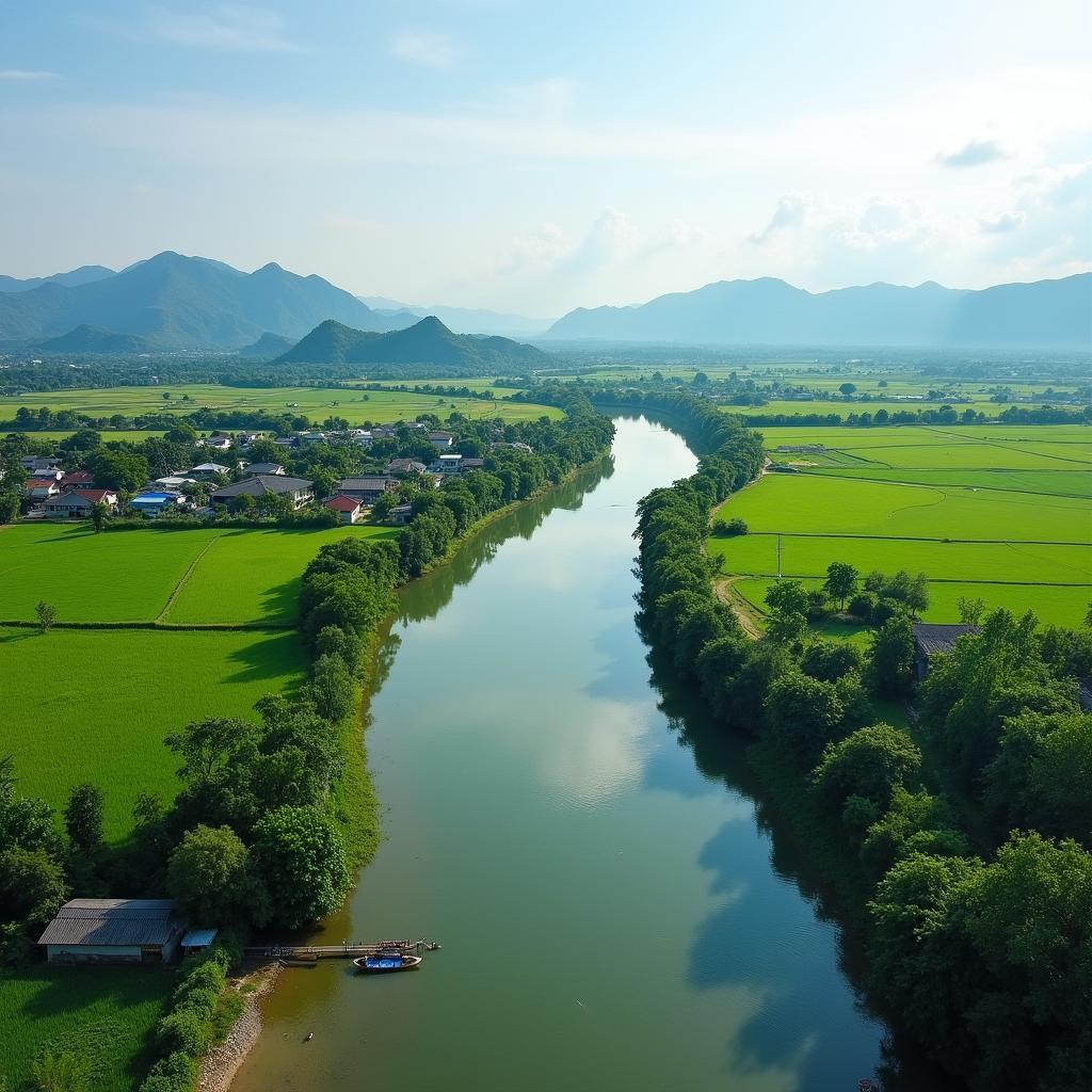 Phong canh song Vu Gia tuyet dep tai Xa Vu Gia Dai Loc gan Da Nang