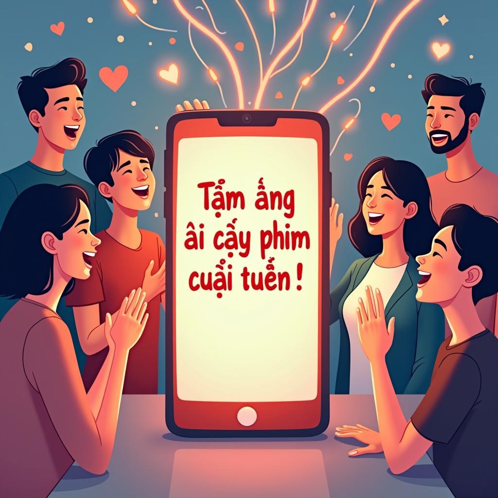 Minh họa một dòng STT hài hước trên điện thoại giúp bắt đầu một mối quan hệ bạn bè mới và kết nối những tâm hồn đồng điệu.