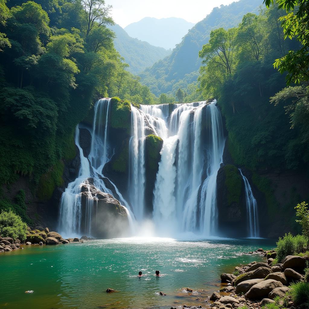 Canh thac Nam Me tuyet dep o Xa Nam Dan Tinh Tuyen Quang