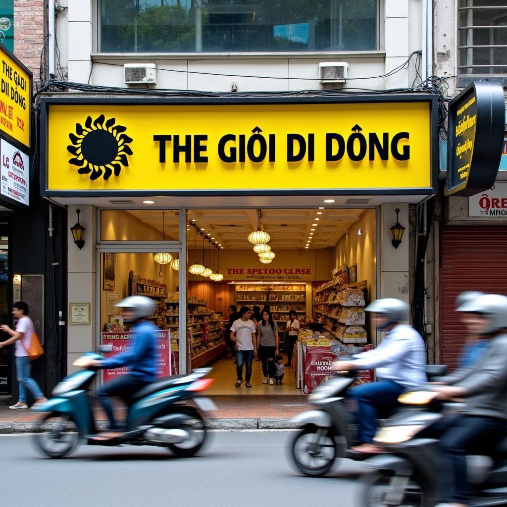 Mặt tiền cửa hàng Thế Giới Di Động 468 Nguyễn Thị Thập Quận 7 đông đúc