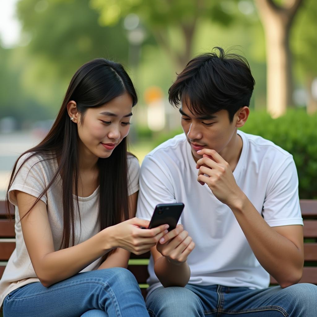 Người bạn nữ gợi ý sự giúp đỡ chuyên nghiệp cho bạn nam, thể hiện việc thiết lập ranh giới lành mạnh trong tình bạn.