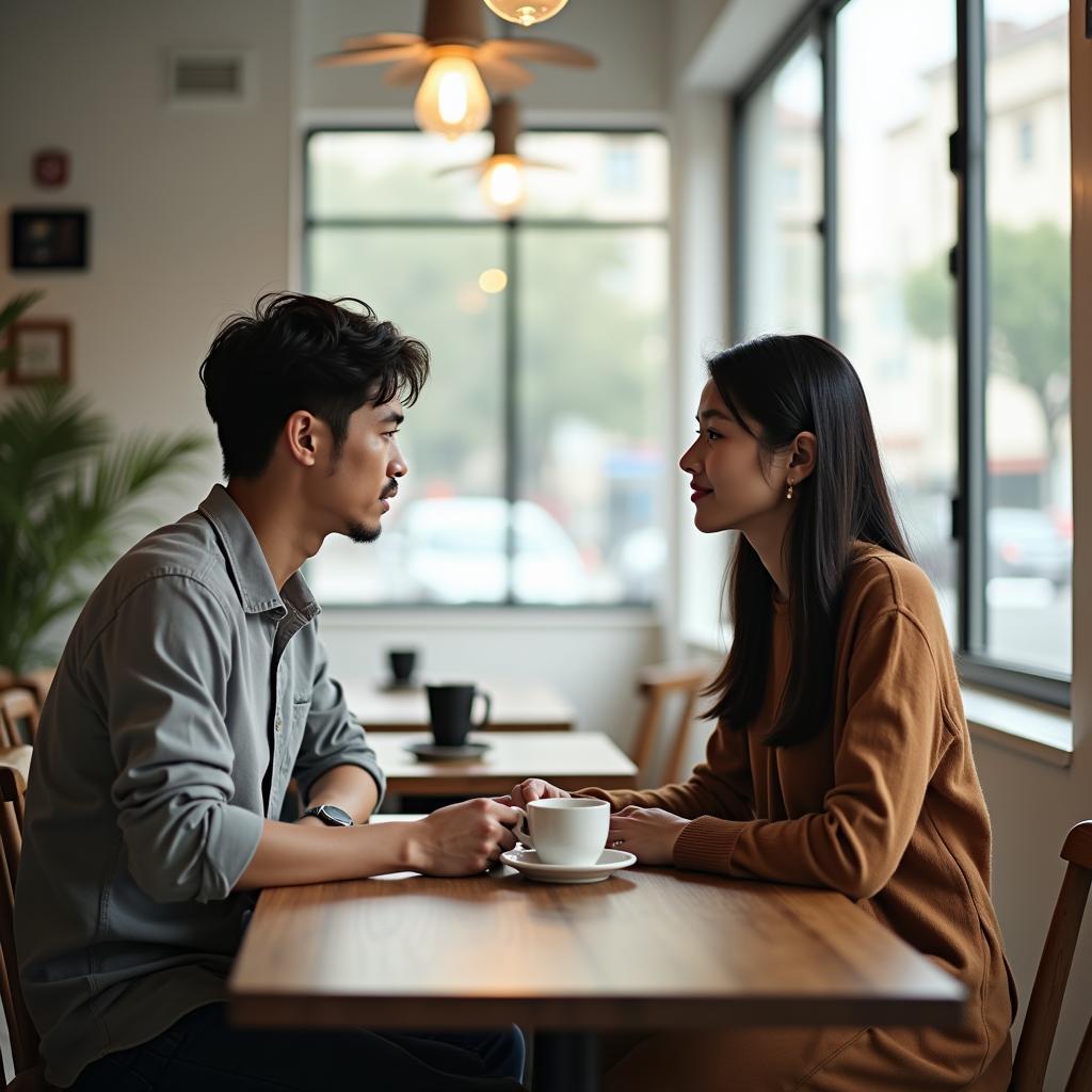 Cách thiết lập ranh giới khi bạn khác giới không tôn trọng giới hạn bằng một cuộc nói chuyện thẳng thắn và tôn trọng trong một quán cà phê