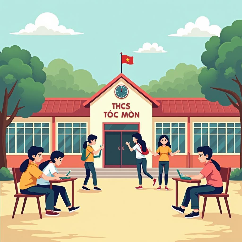 Hinh anh minh hoa hoat dong hoc tap, tuyen sinh tai THCS To Ky Tan Xuan Hoc Mon
