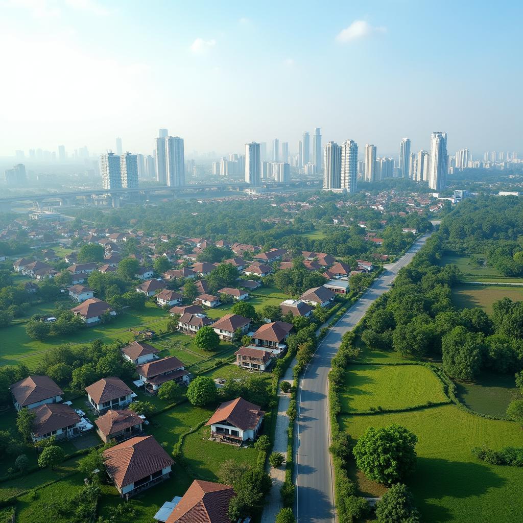 Toàn cảnh tiềm năng phát triển kinh tế và bất động sản tại Việt Tiến, Hưng Yên, gần các khu đô thị lớn sầm uất.