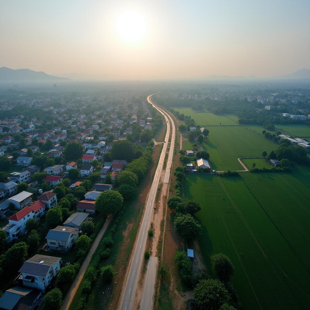 Toan canh Xa Thach That Huyen Thach That Ha Noi nhin tu tren cao