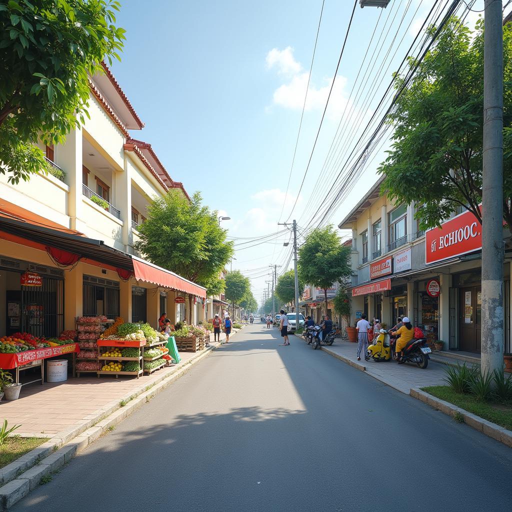 Tiện ích đa dạng như chợ, trường học và cửa hàng tại khu phố Bình Phước B, Thuận An.