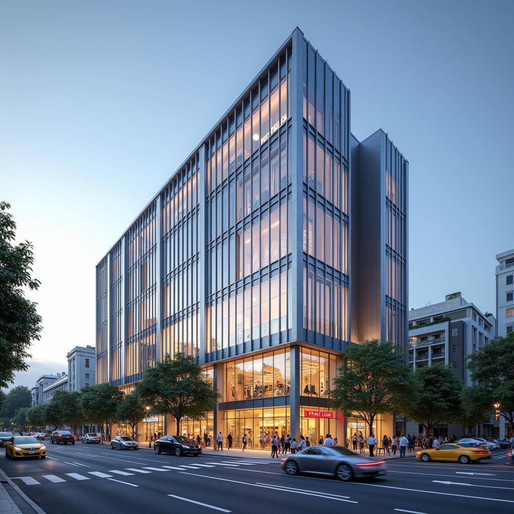 Toàn cảnh trung tâm thương mại Pearl Plaza tại 561A Điện Biên Phủ, quận Bình Thạnh, một địa điểm mua sắm sầm uất