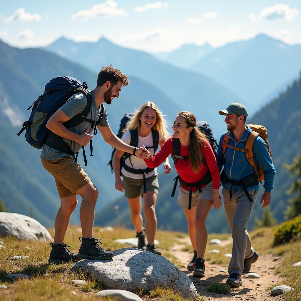 Hoạt động trekking cùng hội bạn thân giúp gắn kết tình bạn sâu sắc hơn trong ngày Friendship Day