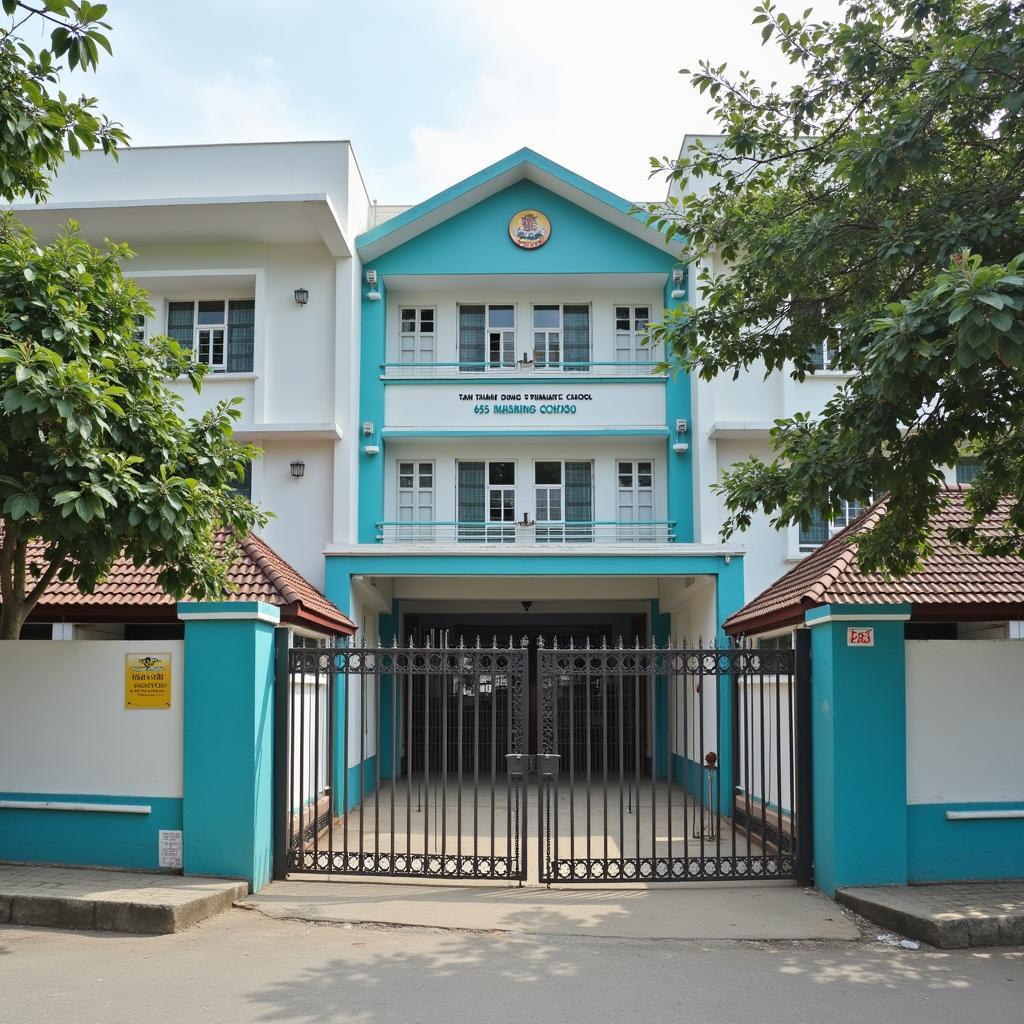 Cổng trường Tiểu học Tân Thạnh Đông 3, địa chỉ 655 Tỉnh Lộ 15, Củ Chi.