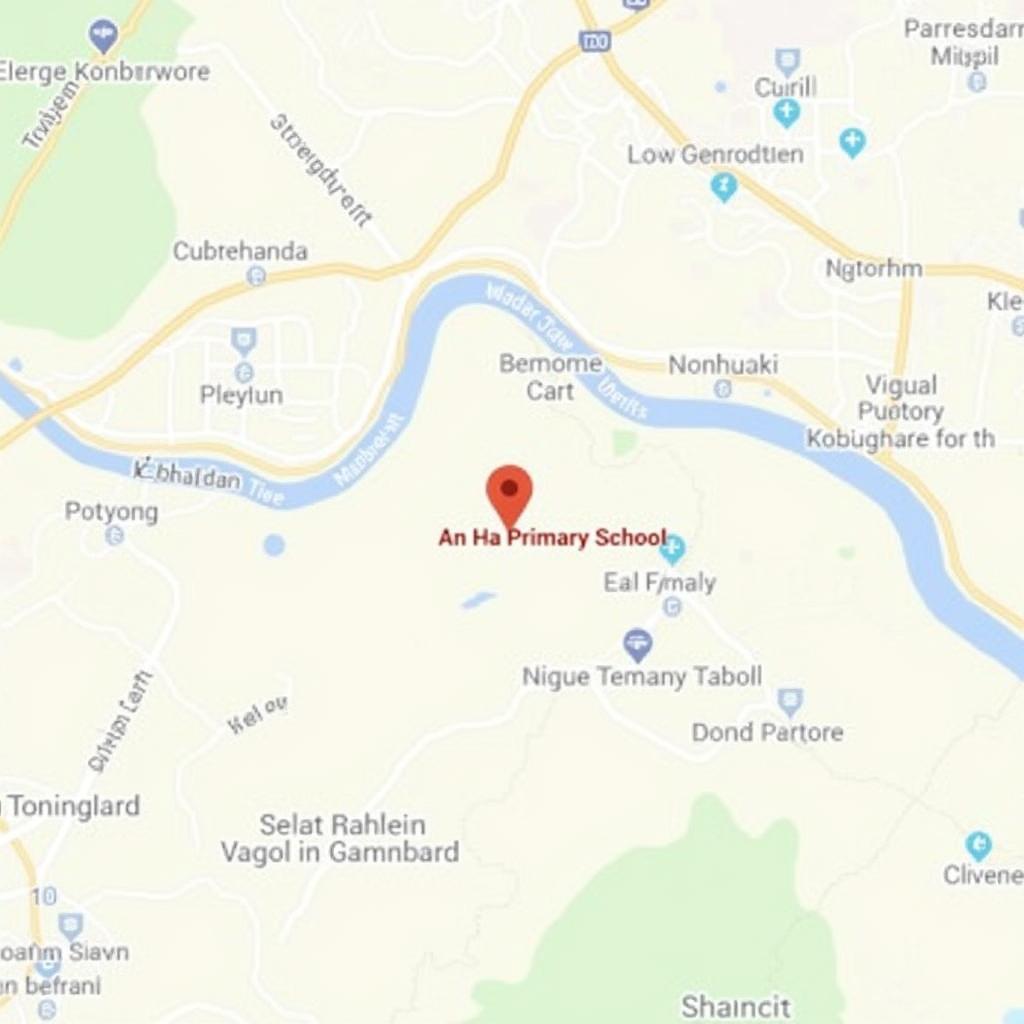 Bản đồ vị trí và khu vực xung quanh Trường Tiểu học An Hà, hiển thị các tuyến đường chính và tiện ích gần đó