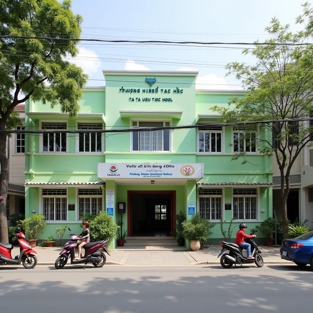 Ngoai canh chinh Truong Tieu Hoc Ta Uyen so 97 Ta Uyen, Quan 11 TPHCM, de nhan biet