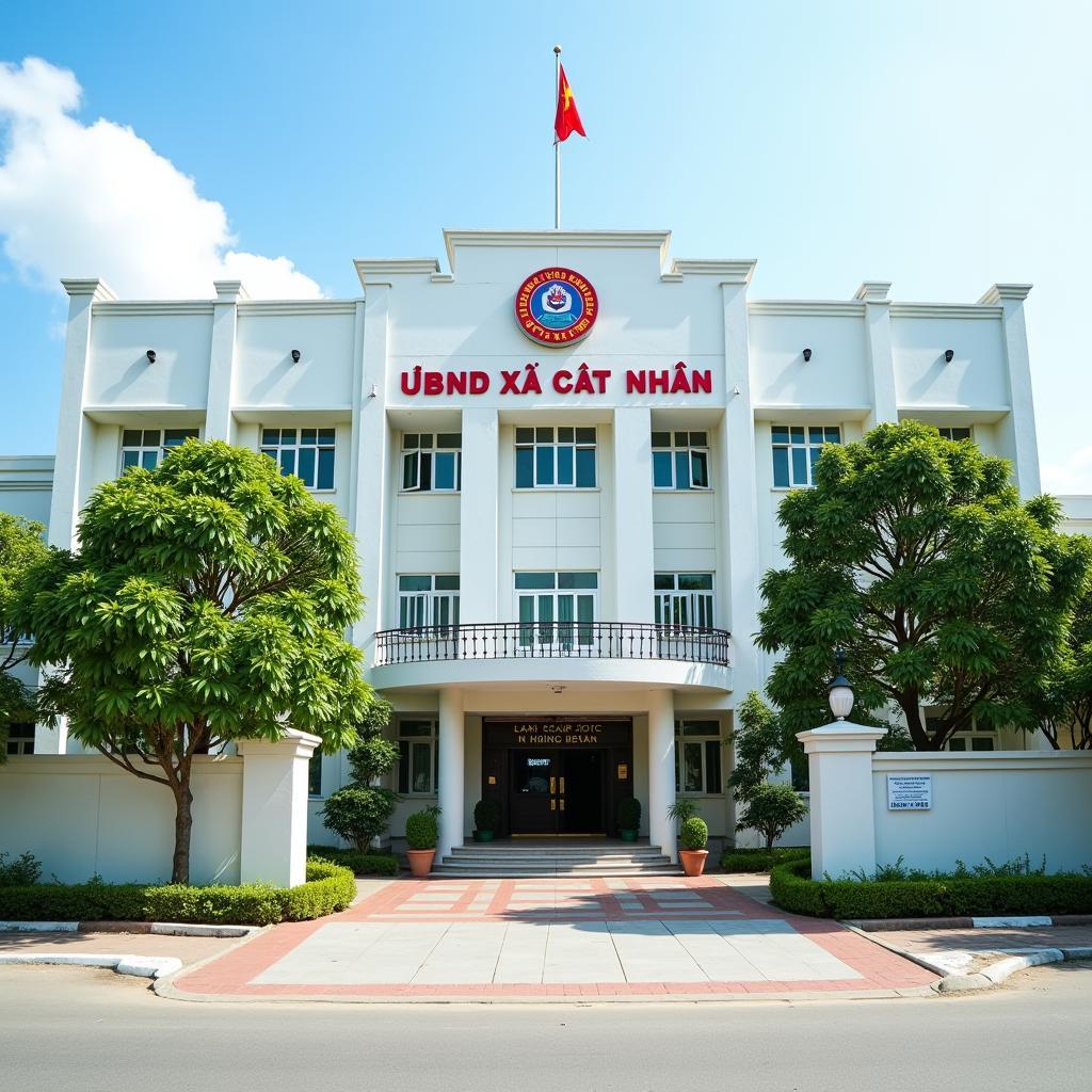Hình ảnh trụ sở UBND xã Cát Nhơn, Phù Cát, Bình Định nhìn từ bên ngoài